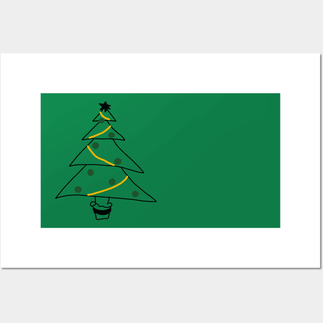 Simple christamas tree Wall Art by artbyluko